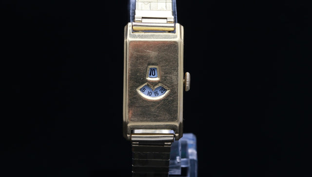 Springende Stunde Golduhr Original 18k 1930s