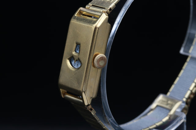 Springende Stunde Golduhr Original 18k 1930s