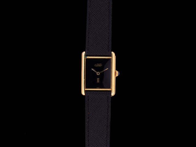 Cartier Must de Paris Tank Silber Vergoldet Fullset 1990
