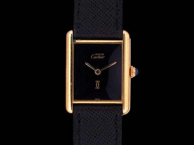 Cartier Must de Paris Tank Silber Vergoldet Fullset 1990