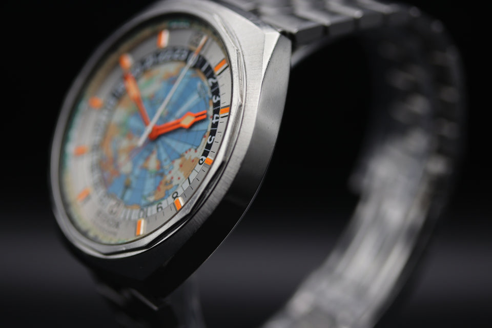 Edox - Geoscope Weltzeituhr 1970er