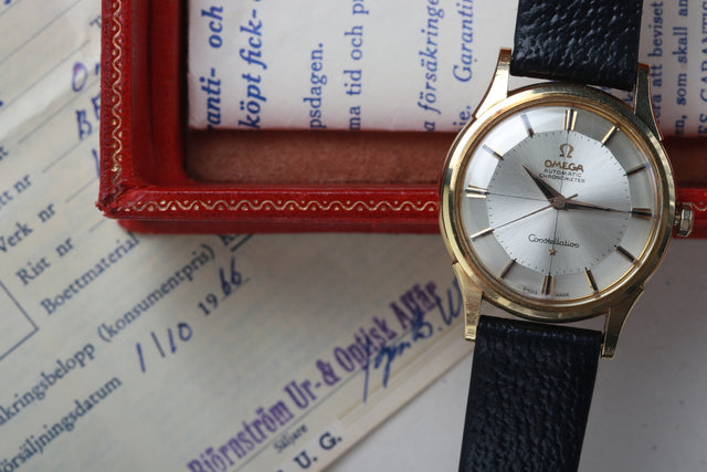 Omega Constellation Timekeeper Pie Pan Gold Complete Set 1961