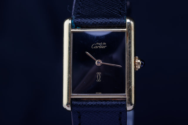 Cartier Must de Paris Tank Silber Vergoldet Fullset 1990