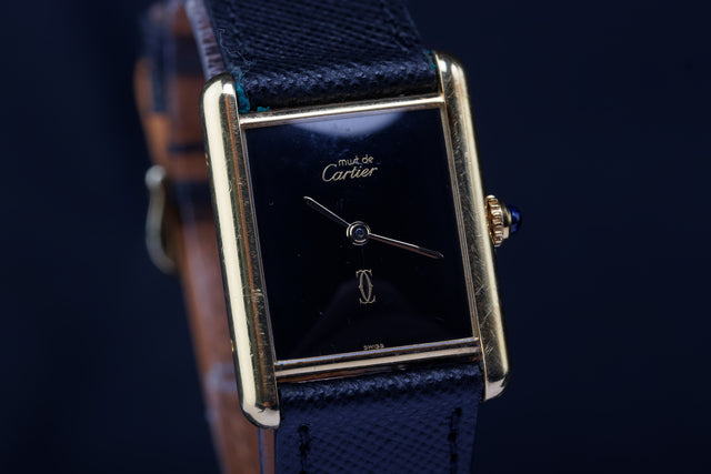 Cartier Must de Paris Tank Silber Vergoldet Fullset 1990