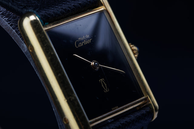 Cartier Must de Paris Tank Silber Vergoldet Fullset 1990