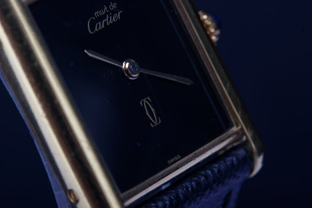 Cartier Must de Paris Tank Silber Vergoldet Fullset 1990