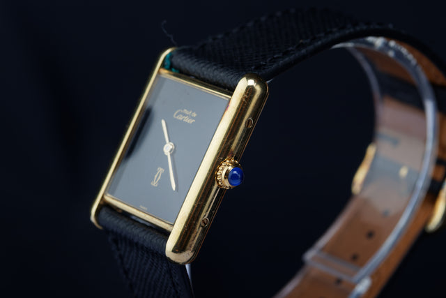 Cartier Must de Paris Tank Silber Vergoldet Fullset 1990