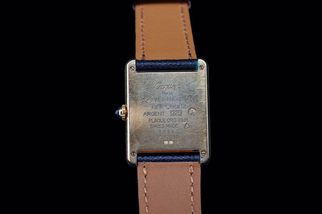 Cartier Must de Paris Tank Silber Vergoldet Fullset 1990