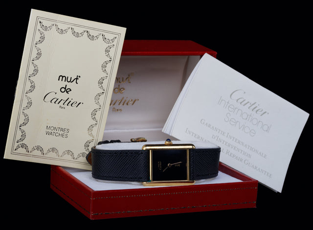 Cartier Must de Paris Tank Silber Vergoldet Fullset 1990