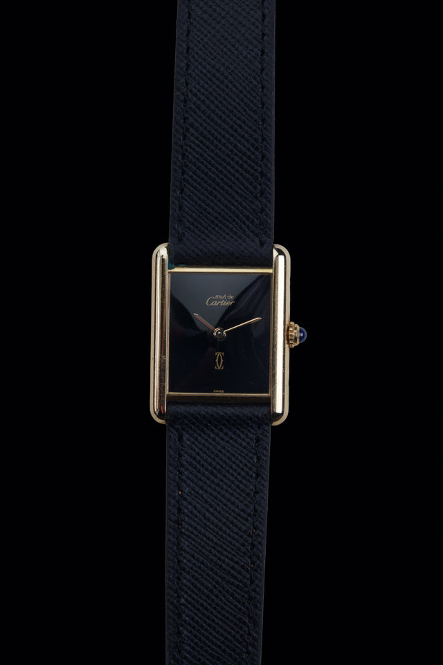 Cartier Must de Paris Tank Silber Vergoldet Fullset 1990