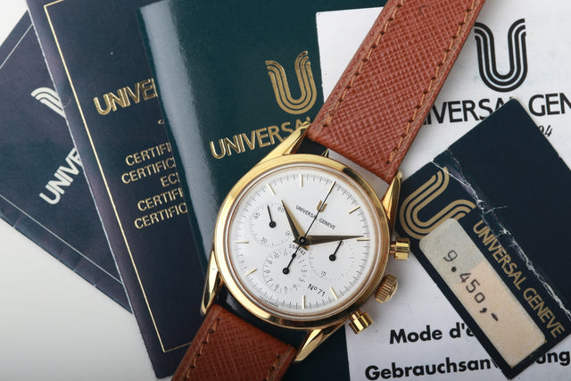 Universal Geneve Compax 18K Gold Fullset 1993