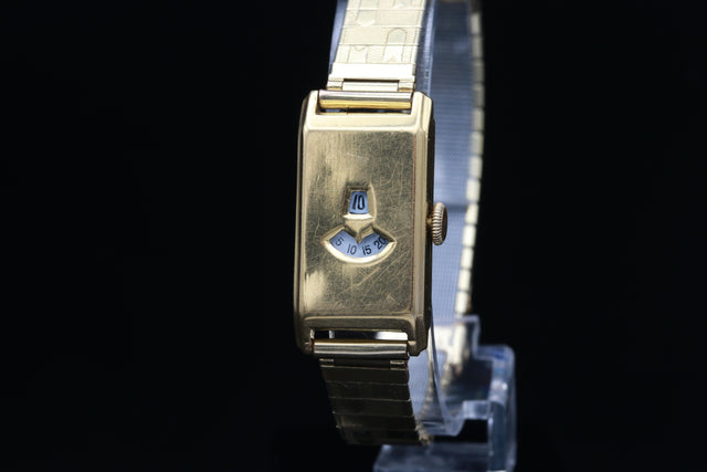 Springende Stunde Golduhr Original 18k 1930s