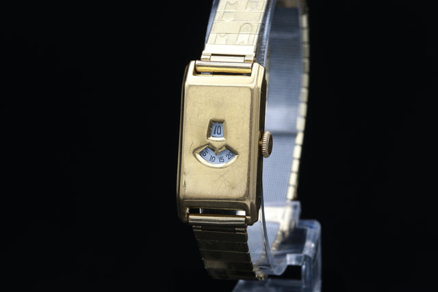 Springende Stunde Golduhr Original 18k 1930s