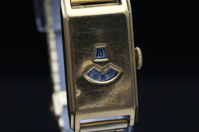Springende Stunde Golduhr Original 18k 1930s