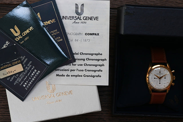 Universal Geneve Compax 18K Gold Fullset MINT 1993
